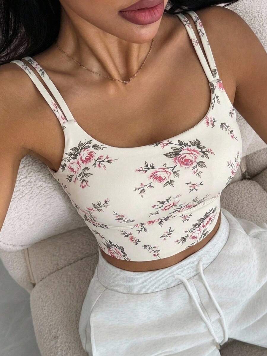 DAZY 輕塑形素色極簡可穿戴運動內衣背心上衣 女款 - 米色 - 查看 1