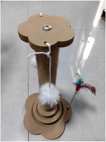 1PC Cat Scratching Post Mat Durable Climbing Frame With Track Ball And Hanging Toy Artificial Feather For Indoor Outdoor Small Medium Cats Entertainment Play - Small Size 40cm - View 7