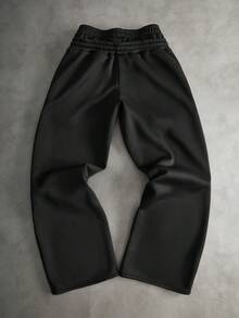 PAVTROS Men's Colorful Cross Embroidery Drawstring Waist Pocket Loose Casual Sports Pants - Black - View 3
