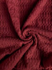 SHEIN LUNE 女款休閒素色紋理春夏季日常基本款無袖背心上衣 - 紅色 - 查看 7