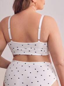 Moonlight&Mama Sweet Heart Print Plus Size Nursing Tank Top Bra With Convenient Nursing Buckle Design For Pregnant And Breastfeeding Women - White - View 2