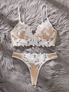 Divavoom 2pcs French Classic Sexy Lingerie Bra And Panty Set - White - View 5