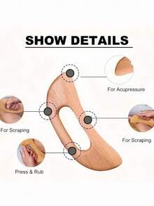 6PCS Wooden Roller Massager Set Manual Wood Massage Tool Kit For Body Back Leg Relaxation Home Travel Spa Essential Self Massage Tools Gift For Women Men Birthday Christmas - Yellow - View 7