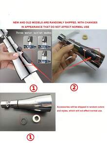 1PC Silver Aerator Multi Function Kitchen Faucet Nozzle 3 Mode Water Saving Swivel Tap Aerator For Kitchen Bathroom Sink Universal Easy Clean Finish - Multicolor - View 10