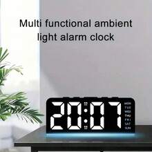 1PC Innovative LED Large Digit Clock, Date Display Desk Clock With Ambient Light, Multifunctional Digital Alarm Clock, Home Decor, Great Gift For Holidays. School Decor, Surprise Gift, Dorm Decor, Back To School Room Decor, Study Supplies. - multicolor - View 9