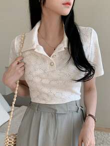 DAZY Women's Loose Casual T-Shirt, New Spring Style Suitable For Dates - White - View 4