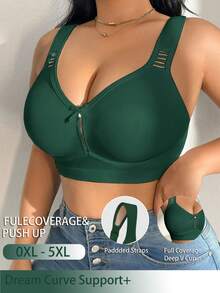 DesireSculpt Sujetador sin aros talla grande 1 pieza - Verde militar - Ver 5