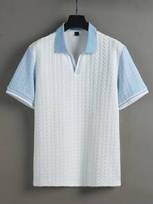 Manfinity CasualCool 男士標準肩寬短袖夏季 Polo 衫，儀式款 - 白色 - 查看 6