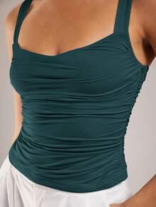 Silquee Women's Solid Color Tank Top For Daily Wear Night Out Dark Teal Summer - Teal Blue - View 7