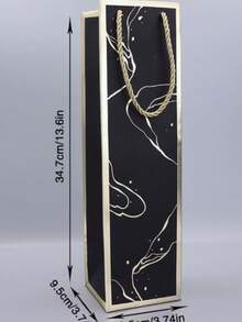 4/12 Wine Gift Bags With Handles, Suitable For Christmas, Weddings, Holiday Parties, Black/White. - Multicolor - View 7