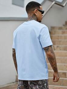 Devon Thys Light Blue Label 男士白色圆领 T 恤（面料） - 淺藍色 - 查看 3