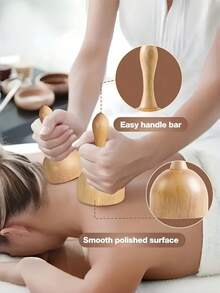 6PCS Wooden Roller Massager Set Manual Wood Massage Tool Kit For Body Back Leg Relaxation Home Travel Spa Essential Self Massage Tools Gift For Women Men Birthday Christmas - Yellow - View 3