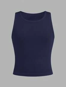 SHEIN Girlism Dozemod 青少年女孩簡約圓領純色休閒背心內衣2件組 - 彩色 - 查看 3