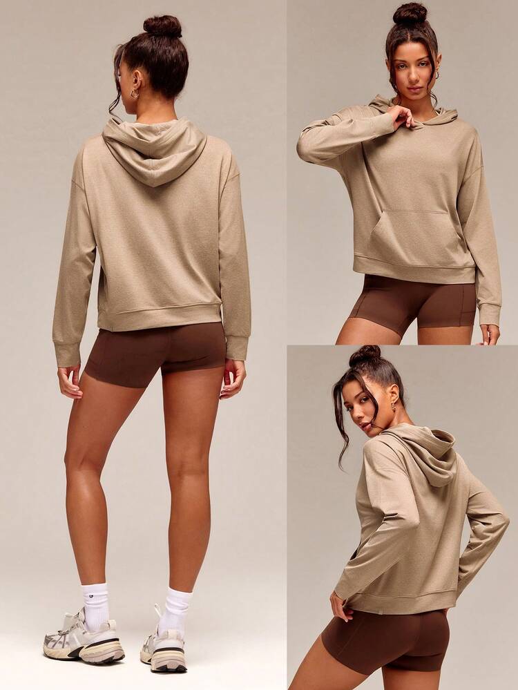 Cloudknit UltraSoft Double-Dye Loose Fit Pullover Hoodie With Pocket Daily Casual Wear