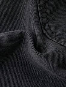 SHEIN 男童黑色做舊寬鬆牛仔短褲 - 黑色 - 查看 10