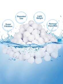 2 Sizes 200g 500g Polyester Fiber Reusable Sand Alternative Efficient Water Filtration High Flow Rate Blue White Pool Filter Balls For Swimming Pool Filter Pump Spa Durable Long Lasting Easy Clean High Turbidity Removal - A - View 2