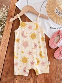[RANDOM 4 PCS SEND 1 Pc]Baby Girls Beige Summer Casual Cute Family Matching Khaki Mallard Brown Leopard Bow Cartoon Rabbit Suspender Romper Outfits - Multicolor - View 5