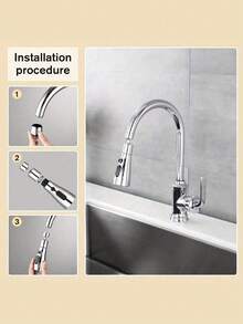 1PC Silver Aerator Multi Function Kitchen Faucet Nozzle 3 Mode Water Saving Swivel Tap Aerator For Kitchen Bathroom Sink Universal Easy Clean Finish - Multicolor - View 7