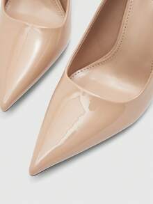 CUCCOO SZL Zapatos de tacón alto de punta fina de unicolor elegante para mujer - Albaricoque - Ver 4