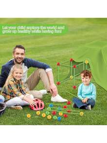 Children's DIY Fortress Set Up, Assembled Building Block Toys, DIY Space Creation, Build Space Thinking Castle, Indoor And Outdoor Creative Fortress Tent Set - Multicolor - View 3