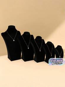 1-Piece Velvet Jewelry Display Mannequin, Necklace Stand, Jewelry Neck Model Hanger, Countertop Or Showcase Jewelry Necklace Display Prop, Organizing Rack - Multicolor - View 1
