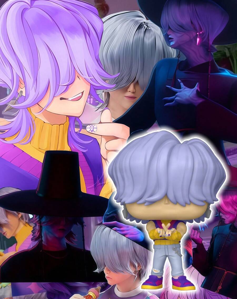 Funko 1 buah Figur Vinyl Misteri Pemburu Iblis KPOP Animasi POP No. 2435, Model Koleksi Karakter Rambut Lavender dalam Kotak Jendela, Dekorasi Pajangan Meja/Rak Ruangan, Ornamen Kartun Berwarna-warni - MultiWarna - View 1
