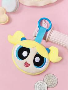 THE POWERPUFF GIRLS X SHEIN 1個可愛卡通零錢包，立體造型，可收納硬幣、卡片、鑰匙及其他用品，可掛在包包上 - 黃色 - 查看 3