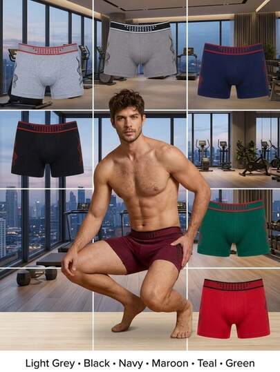 12 Piezas Boxer Caballero Mayoreo Tela Suave Cómodos y Ajustables Económicos Ligeros Colores Básicos