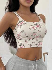 DAZY 輕塑形素色極簡可穿戴運動內衣背心上衣 女款 - 米色 - 查看 3