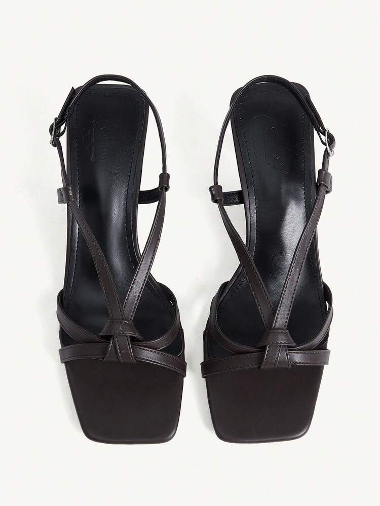 CUCCOO CHICEST Spring And Summer Square-Headed Thin-Heeled Sandals Women, Cross-Strapped High-Heeled Sandals, Thin And Tall Vacation Dating Versatile Sandals