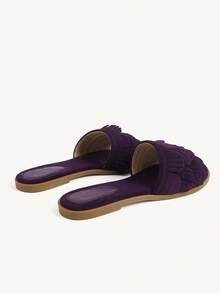 CUCCOO CHICEST Simple And Versatile Temperament Comfortable Fashion Generous Commuter Vacation Beach Flat Sandals Summer Shoes - Purple - View 5