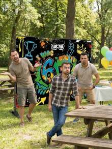 1 Hip-Hop Graffiti 67 Background - Popular "67" Design, Made Of Durable Polyester, Perfect For Party Backdrops, Photo Props, Room Wall Decorations, Sports Celebrations, Street Style Events, And Social Media Photo Shoot Booths - Funny 67 Background Cloth - View 5