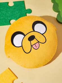 ADVENTURE TIME X SHEIN 1個裝卡通抱枕，精美刺繡設計，可用於裝飾您的居家、辦公室、臥室或沙發 - 黃色 - 查看 5