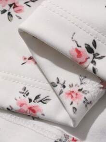 DAZY Women's Floral Print Casual Daily Sports Spaghetti Strap Bra - White - View 8