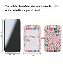 1 pieza Funda rígida para tarjeta de identificación con diseño de pastilla rosa de doctor/enfermera, llavero - Rosa - Ver 4