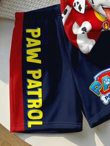 SHEIN | PAW Patrol 小男孩休閒簡約風，寬鬆舒適，經典可愛卡通動畫圖案印花，可愛小狗圓領短袖T恤與短褲2件組，適合春夏季 - 彩色 - 查看 7
