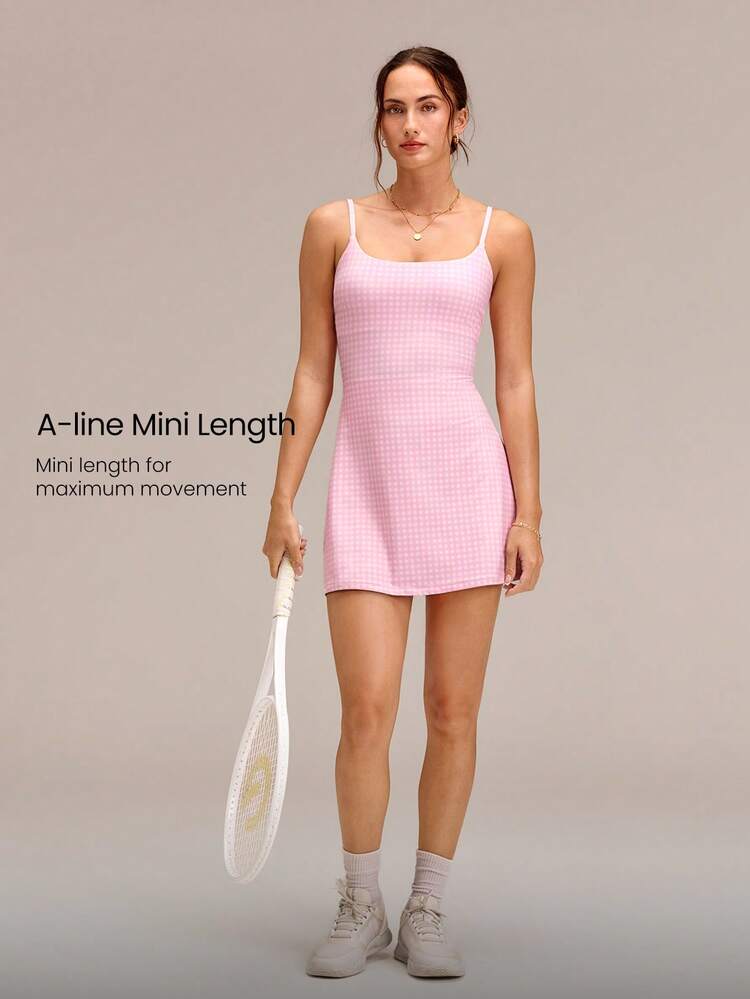 FeatherFit™-Air Scoop Neck Knotted Mini Dress Quick Dry Moisture Wicking