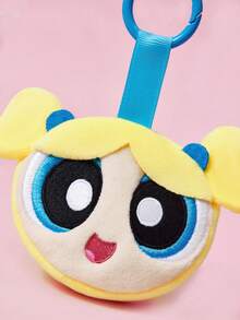 THE POWERPUFF GIRLS X SHEIN 1個可愛卡通零錢包，立體造型，可收納硬幣、卡片、鑰匙及其他用品，可掛在包包上 - 黃色 - 查看 7