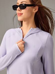 OutZeal Women Sports Sweatshirts Hiking Camping Quick-Dry Hood Active Tops - Mauve Purple - View 10