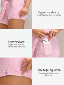 GLOWMODE FeatherFit™-Air Scoop Neck Knotted Mini Dress Quick Dry Moisture Wicking - Pink - View 3