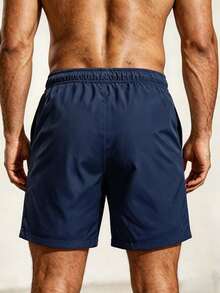 Manfinity KASUA Pantalones cortos con cordón para hombre, playa soleada, vacaciones - Azul Marino - Ver 2