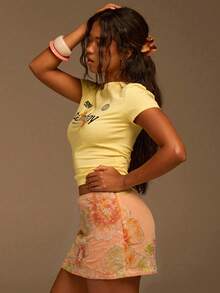 Athîral 女款度假休閒亮片花卉網紗裙 - 紅色 - 查看 5