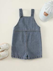 Baby Boys Clothing Overalls Romper With Pockets Comfortable Versatile Suitable For Spring And Summer - Blue - View 2