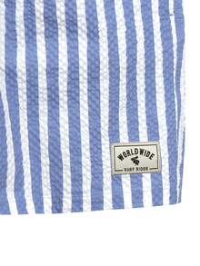 CoralVoy Men's Striped Drawstring Waist Beach Shorts, Holiday - Baby Blue - View 6