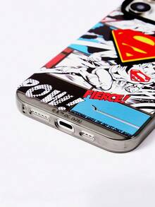 SUPERMAN X SHEIN Casing Ponsel Su Per Man Vitality Warna Perak dengan Patch Tiga Dimensi 3D untuk Perlindungan Anti Jatuh 13-17 - MultiWarna - View 6
