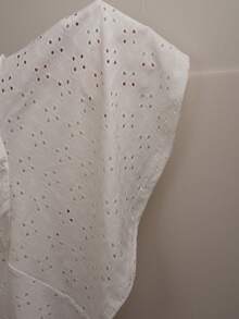 SHEIN EZwear White Casual Plus Size Lace-Up Top For Women - White - View 9