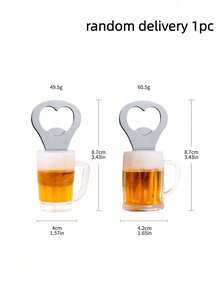 1pc Beer Shaped Random Opener, Creative Stainless Steel Corkscrew For Beer, Gift For Father - Multicolor - View 8