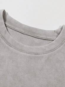 ROMWE MEN Street Life Men's Simple Versatile Snowflake Pattern Round Neck Casual Tank Top - Grey - View 5