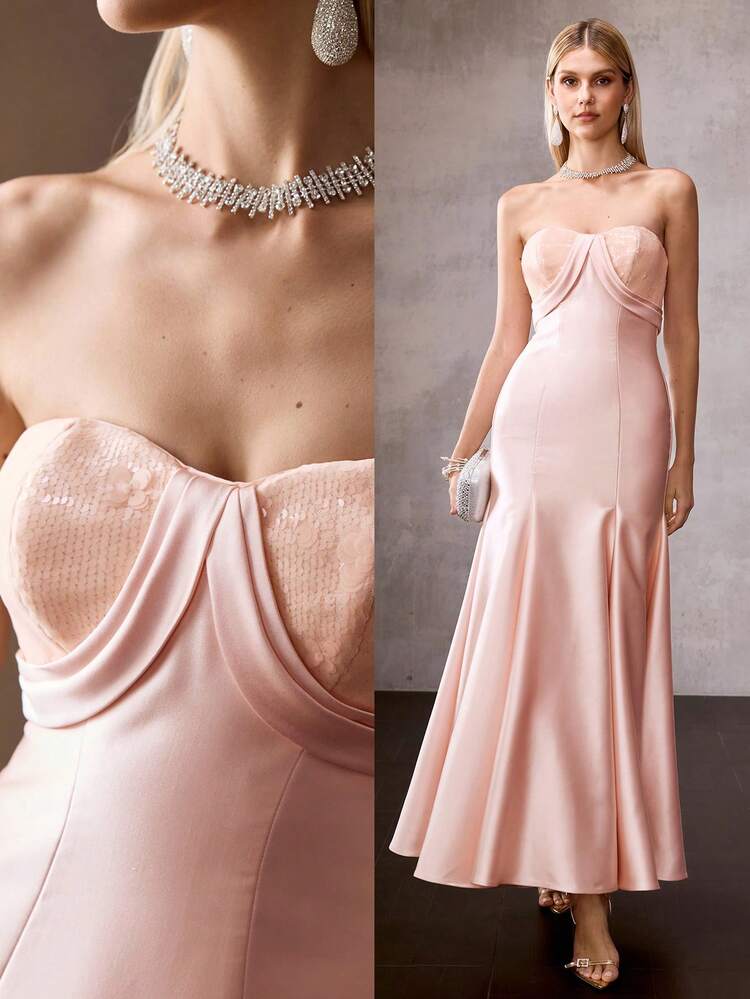 MOTF Soiréza WOMEN'S FORMAL OCCASION MERMAID HEM MAXI STRAPLESS DRESS