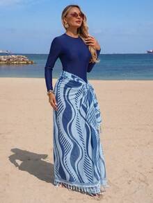 Swim Mulvari 26SS 春夏度假海灘高階精緻優雅保守波希米亞風 2 件式泳衣套裝附裙子布基尼 - 彩色 - 查看 3